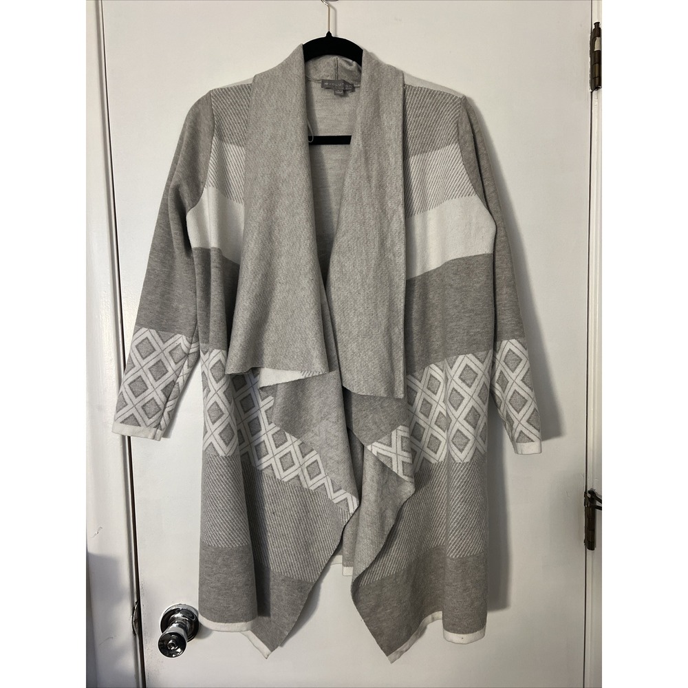 Evolution By Cyrus Open Front Drape Western Cardigan Gray Size Large